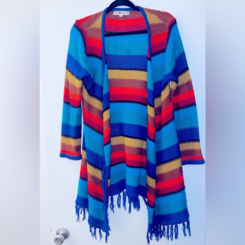 🌈Beautiful Crochet Fringe Sweater🌈